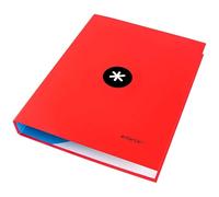 Dossier Liderpapel antartik A4 doublé 4 anneaux 25 mm ronds couleur rouge