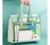 Dossier portable transparent et imperméable de grande capacité - Sac de rangement de fichiers extensible avec organisateur intégré, pochette de fichier auto-adhésive en PVC, convient pour les fournitu