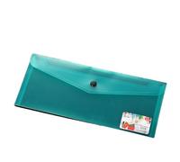 dossier Sac de rangement d'enveloppe papeterie 25.5 * 13cm, pochette documents en plastique avec bouton-pression, dossiers fichiers transparents givrés, fournitures bureau Vestes de classement(Green)