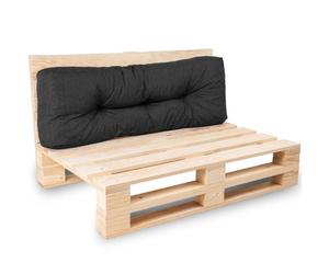 Dossier Seul Coussin Palette - 120x40x15 cm - Bananair - Noir Fabriqué en France