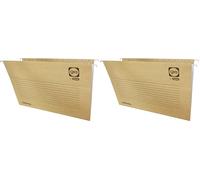 Dossier suspendu Elba Bicolore Etiquette de nom Viseur Transparent Marron Blanc A4 Papier carton 25 Unités (Lot de 2)