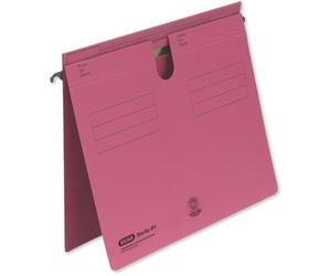 Dossier suspendu ELBA type 81, pli cavalier dépassant, rouge Carton Manila 250 g-qm, avec rail de suspension métallique, commercial ou - 50 pièces (81459 RO)