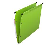 Dossier suspendu plastique pression L'Oblique AZ fond 1,5 cm pour armoire - vert