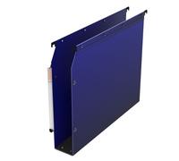 Dossier suspendu plastique volet d'agrafage L'Oblique AZ fond 8 cm pour armoire - bleu