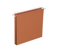 Dossier suspendus pour tiroir Budget A4 Kraft - Volet d'agrafage - Fond U 30 mm - Orange - Lot de 25