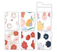 Dossiers à onglets avec motif floral, dossiers de classement en papier pour l'école, la maison et le tri de fichiers à onglets floraux, organiseur de documents, organisation des sujets scolaires