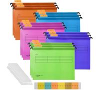 Dossiers suspendus A4 - OTBACT - Lot de 15 - 5 Couleurs - PVC de haute qualité - Accessibilité facile