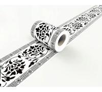 Dostear Frise Murale Noir B1008 10cm X 500cm Adhesive Autocollante Papier Peint pour Décoration Intérieure Facile à Poser