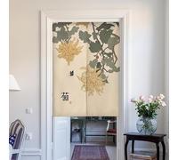 Dostear Noren Rideaux Japonais Room DividerChrysanthème jaune 65cm X 90cm | Long Tapisserie Décoration Fenêtre