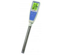 TFA Dostmann Check Testeur de pH ATC - Contrôle de la qualité de l'eau - Fonction Hold - Valeur pH - Température - avec récipient avec Solution de Rangement pour électrode - 225 x 35 x 20 mm - Argent