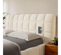 DOSYCOVUR Housse De Tête De Lit Moderne en Velours Lavable pour Lit Simple King Size Double Protection Complète Épaisse Coussin Doux Anti-Poussière,Blanc,180cm