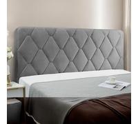 DOSYCOVUR Housse Tête De Lit Extensible Velours Doux Protection Poussière Complète Coussin Tête De Lit Simple Double King,Gris,190cm