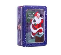 DOTBUY-SHOP Boite a Biscuit Rectangulaire, Boite Metallique avec Couvercle Boite Metal Portable, Boîte à Biscuits de Noël pour Biscuits, Bonbons et Thé (Lot de 2,Père Noël Violet)