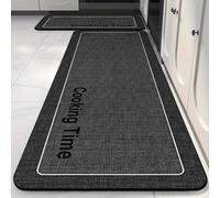 DOTBUY-SHOP Classique Tapis Cuisine Devant Evier, Couleur Unie Tapis de Cuisine Absorbant Diatomite, Rug Séchage Rapide Antidérapant, Mat de Sol Résistants aux Taches Lavable (Noir,40x120cm)