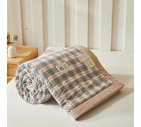 DOTBUY-SHOP Couvre Lit Matelassé, Couette Coton Couverture Climatisation Courtepointe d'Été, Courtepointe Doux Réversible Couettes Jeté de Lit pour Toutes Les Saisons (Rose Gris,150x200cm)