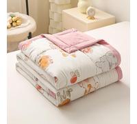 DOTBUY-SHOP Couvre Lit Matelassé, Mignons Couette Couverture Climatisation Courtepointe d'Été, Coton Courtepointe Doux Réversible Couettes Jeté de Lit pour Toutes Les Saisons (Chat,150x200cm)