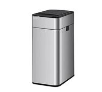 DOTHMVGTD Poubelle Intelligente De Grande Capacité 20 Litres, Cuisine En Acier Inoxydable, À Capteur Automatique 15 Couvercle Silencieux à Fermeture Douce(20L silver)