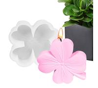 Dottduya Moules en silicone en forme de trèfle à quatre feuilles - Moule en silicone pour la Saint Patrick - Moules à fondant à quatre feuilles en résine de silicone - Moule à bougie en