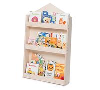 Dotty by moblì® |La bibliothèque Montessorienne pour Enfants en Bois Naturel | Etagères à 3 hauteurs| Positionnement Frontal des Livres | Peu encombrant | Made in Italy (Bois Naturel, Maisonnette)