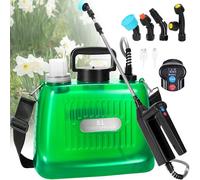 DOUBFIVSY Pulverisateur de Jardin 5L, Pulverisateur Électrique à Batterie Pression avec 4 Buses Réglable, Indicateur du Niveau de Batterie, 3 Vitesses Réglables, USB Rechargeable pour Arrosage (5L)