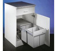 Hailo Double 2 DS. Collecteur de déchets, alu gris. - Poubelle