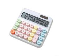 Double alimentation pour calculatrice solaire Violet Grand écran Dual Power | Grand écran LCD transparent, double pour l'énergie solaire et la batterie, réduit la fatigue oculaire, finition violette