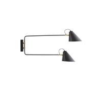 Double applique en fer et laiton noir, E27, 2 ampoules - House Doctor, Club - 20x81x42 cm