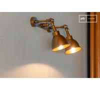 Double applique murale industrielle en laiton vielli Bistrot