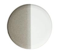 DOUBLE Assiette plate en porcelaine Easylife Sable et Blanc D26 SC