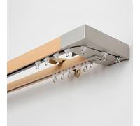 Double barre coulissante en aluminium avec embout de poulie idéale pour cloisons de séparation de pièce salon et chambre à coucher (bois de brise fraîche, 130 cm)