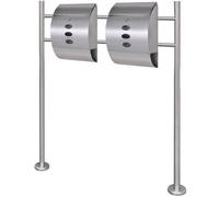 Double boîte à lettre sur support en acier inoxydable