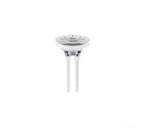 Double bouton de chasse d'eau compatible avec ouvertures de 38 mm, 48 mm, 58 mm, valve de chasse d'eau en plastique avec adaptateur (argenté)