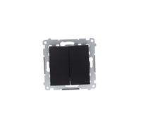 54 MODULE NOIR MAT BOUTON POUSSOIR 2X 2Z PINCES DP2.01/49