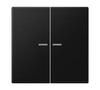 Double bouton poussoir avec viseur LS noir mat (référence : JUNG LS102KO5SWM)
