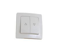 Double bouton-poussoir verrouillable pour le contrôle des stores, permet de monter et descendre facilement, augmentant la sécurité et le confort à la maison.