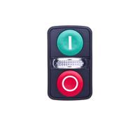 Bouton-poussoir à double touche actionneur plat vert, rouge Schneider Electric Harmony ZB5AW7A3741 1 pc(s)