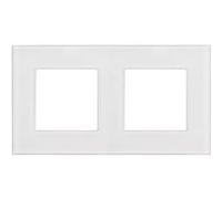 Maclean MCE729W 2-Fach Glasrahmen Panel 157x86mm für teckdose Modulare Wandsteckdose Unterputzdose Wanddose Einbaudose Unterputz Montage (2-fach Glasrahmen für Steckdose, Weiß)