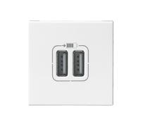 Double chargeur USB A 1 poste Mosaic blanc Legrand