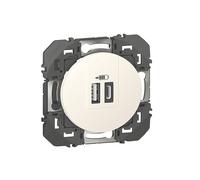 Double chargeur USB C 1 poste Dooxie Blanc Legrand
