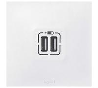 Double chargeur USB Legrand - Neptune - Blanc