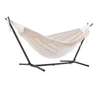 DOUBLE COTTON HAMMOCK WITH STAND (250 CM) - NATURAL