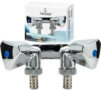 Double dispositif de valve pour montage mural - connection 1/2 pouce AG avec clapet anti-retour pour lavage et lave-vaisselle