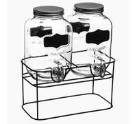 JJA Double distributeur de boissons 145864 2 x 4 L avec base Transparent