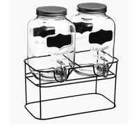 DOUBLE DISTRIBUTEUR Á BOISSON 2X4L AVEC BASE Transparent