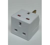 Double Dragon 13A 2-Way 3-Pin Multi Plug Adapter | Converts 1 Plug Into 2 | Cube Wall Socket Splitter for Multiple Connections | Child Safety Shutters, Fire-Retardant PP | UKCA & CE Certified