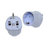 Double Dragon EU to UK Plug Adapter | European 2-Pin to UK 3-Pin Travel Adapter | Schuko & Europlug from France, Germany, Spain, Italy to UK Socket | BS8546 Certified, 13A Fused - White (2 Pack)