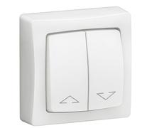 Double interrupteur pour volets roulants Appareillage saillie complet - blanc