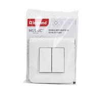 - Double interrupteur va et vient 10A complet - Mosaic - blanc