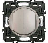 LEGRAND - Interrupteur Double ou Va-et-vient Céliane Soft - 10A - Commande d'Eclairage - Prêt à Installer - Fabriqué En France - Titane