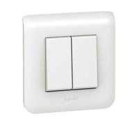 Double interrupteur va-et-vient Mosaic, blanc, LEGRAND